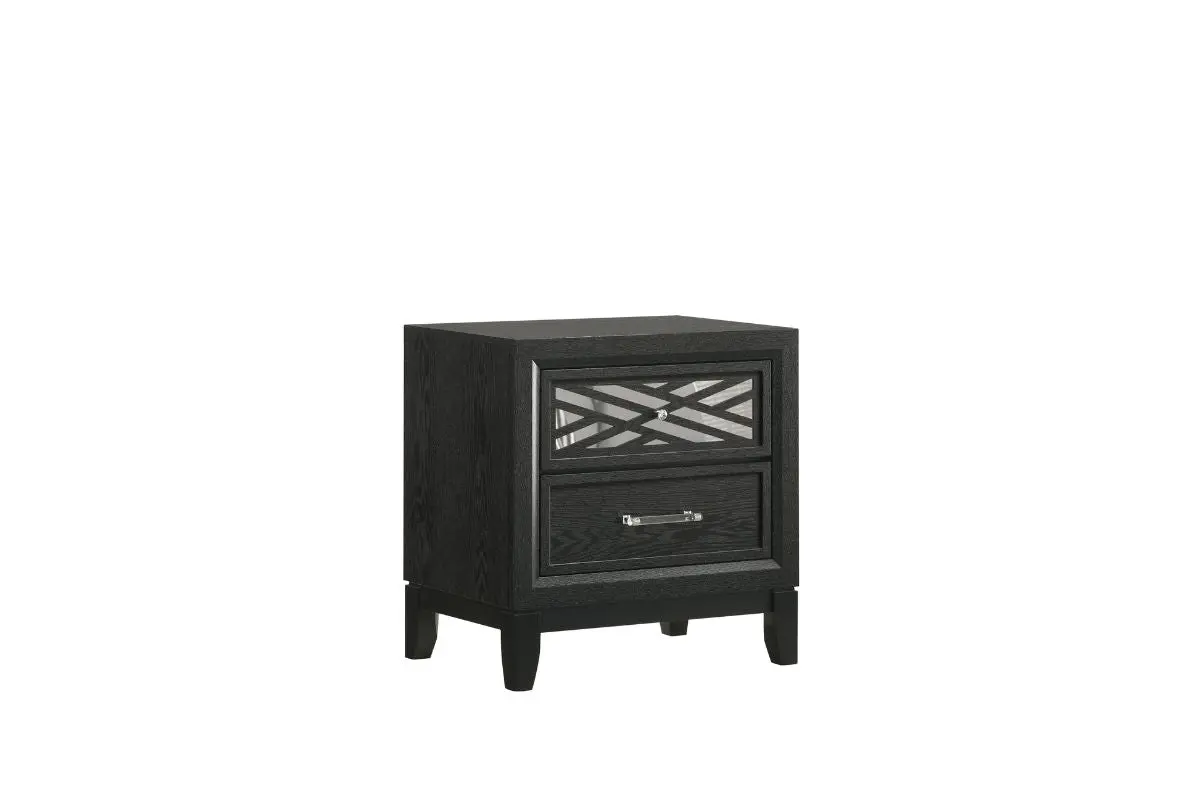 Obsidian Panel Bed & Dresser & Mirror & Nightstand - Image 12