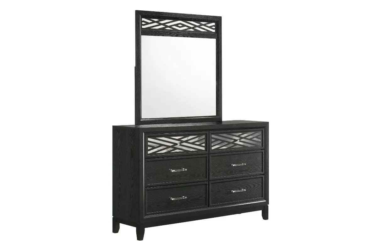 Obsidian Panel Bed & Dresser & Mirror & Nightstand - Image 3