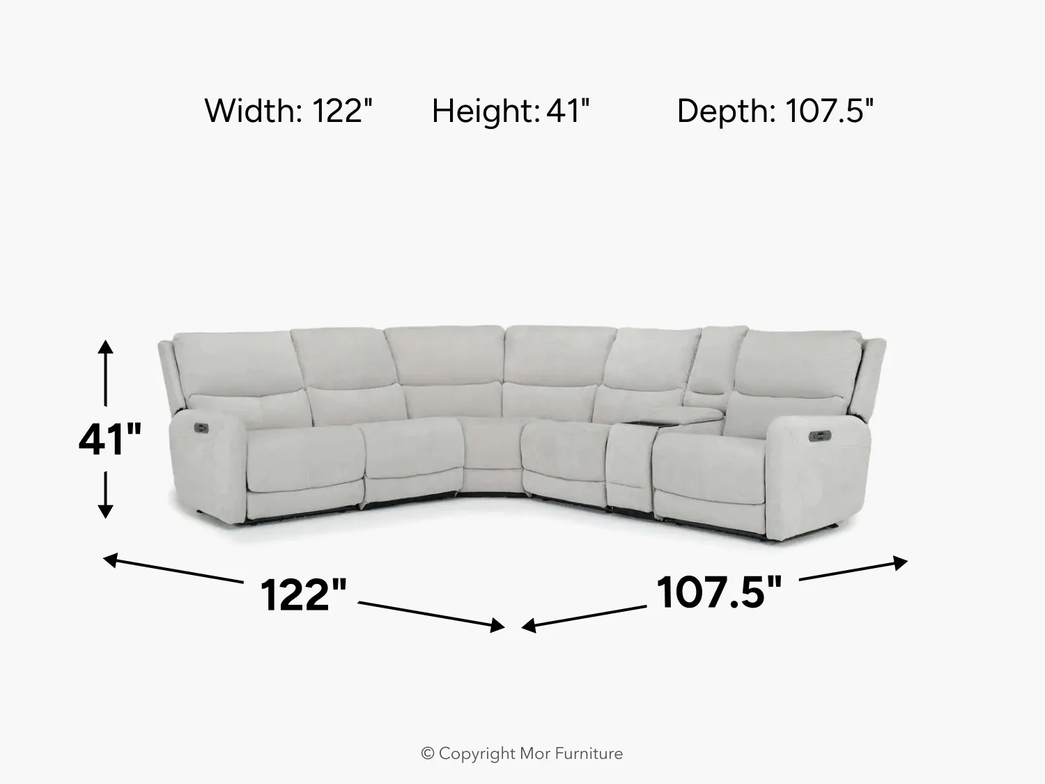 Palencia 6 Piece 3 Power Sectional With 3 Power Armless Recliner - Image 24