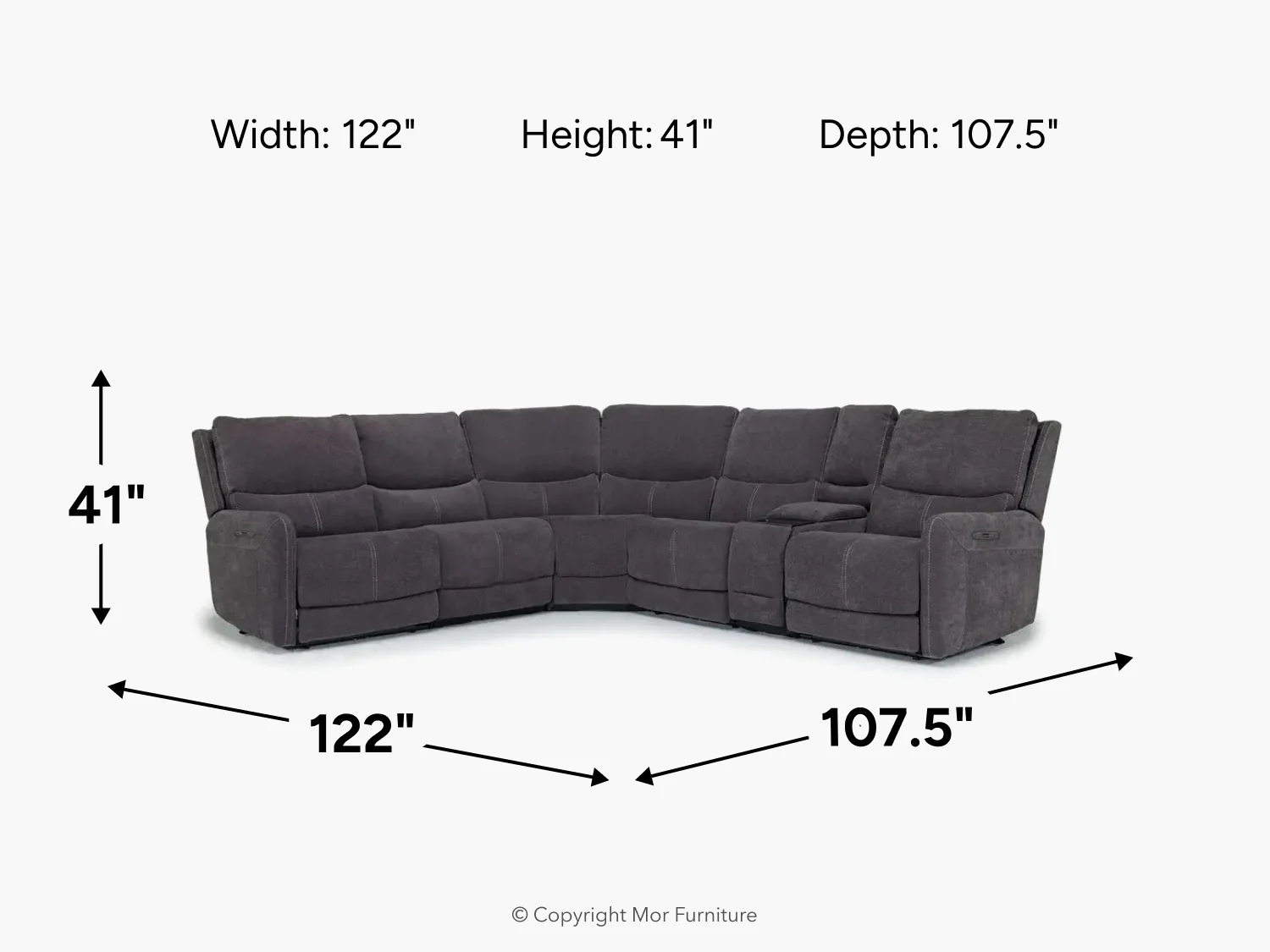 Palencia 6 Piece 3 Power Sectional With 3 Power Armless Recliner - Image 42