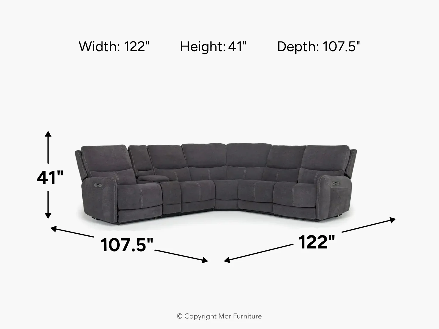 Palencia 6 Piece 3 Power Sectional With 3 Power Armless Recliner - Image 53