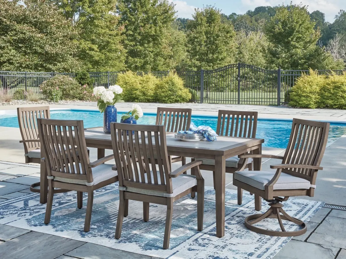 Rainier Outdoor Dining Table & 6 Chairs - Image 8
