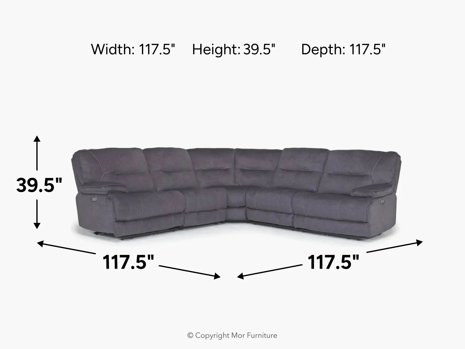 Retreat 5 Piece Power Sectional With Power Armless Recliner - Image 14