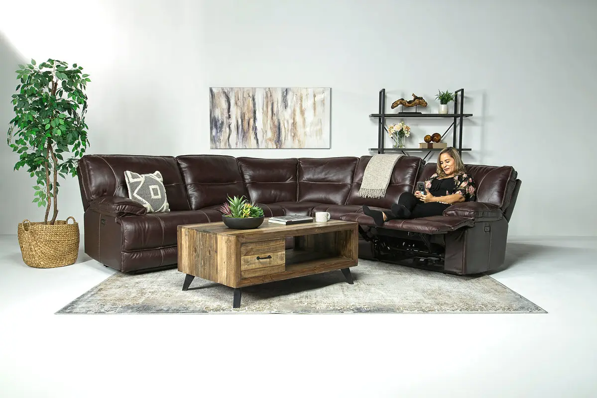 Retreat 5 Piece Power Sectional With Power Armless Recliner - Image 6