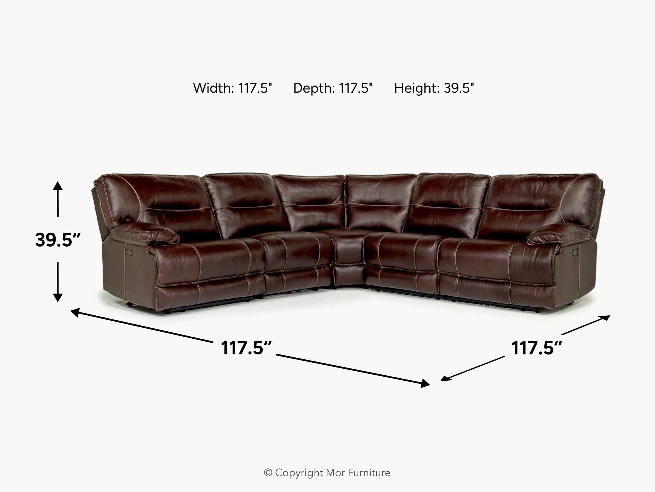 Retreat 5 Piece Power Sectional With Power Armless Recliner - Image 7