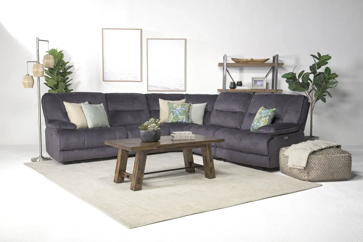 Retreat 5 Piece Power Sectional With Power Armless Recliner - Image 8