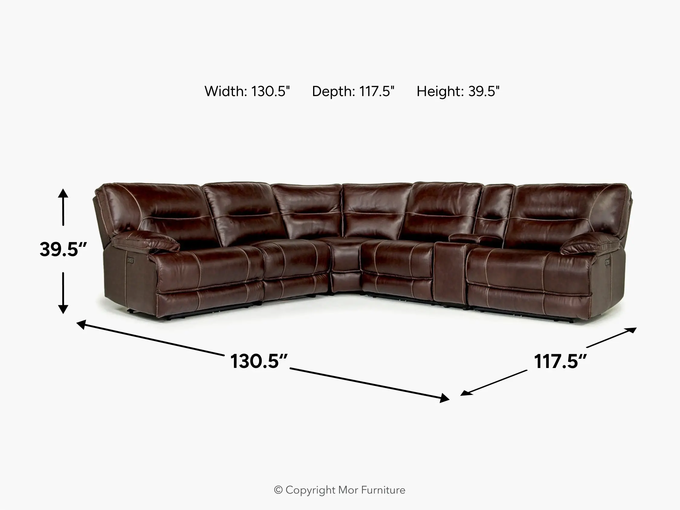 Retreat 6 Piece Power Sectional With Power Armless Recliner - Image 4