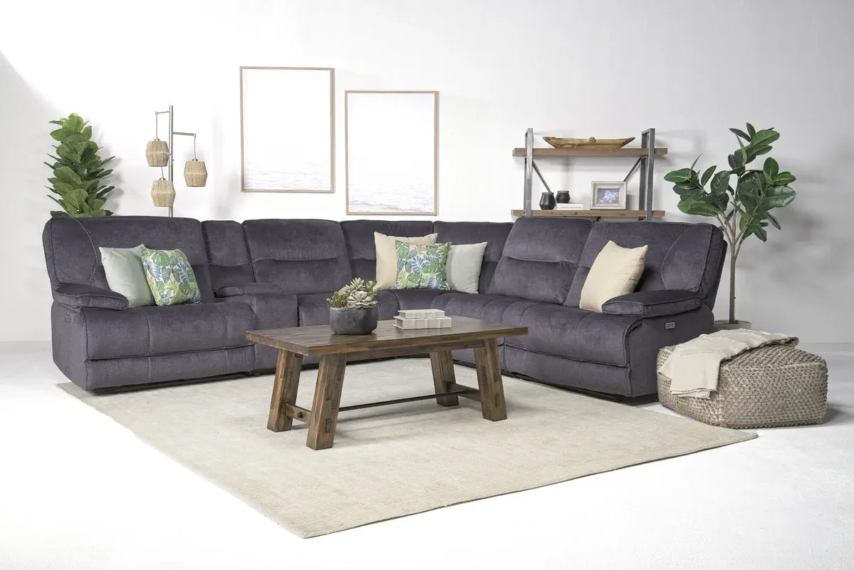 Retreat 6 Piece Power Sectional With Power Armless Recliner - Image 8