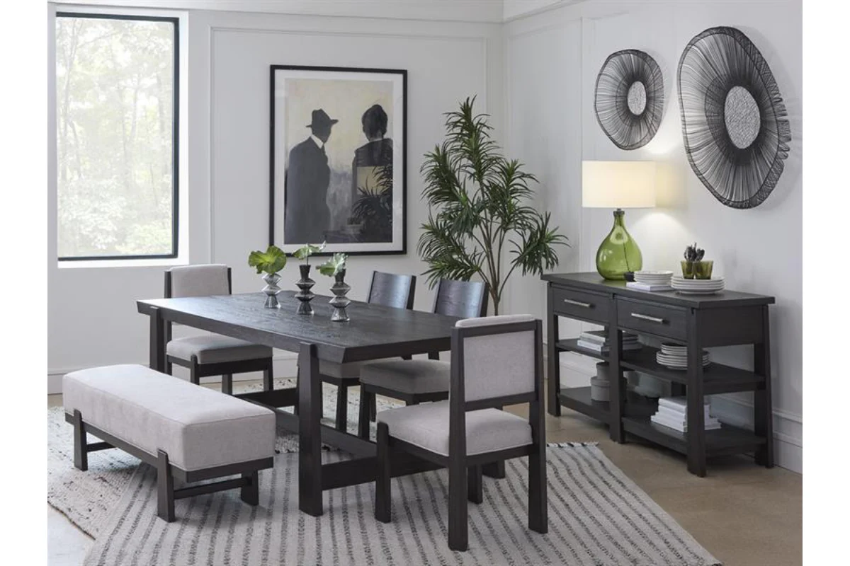 Shelby Trestle Dining Table & 4 Chairs & Bench - Image 16