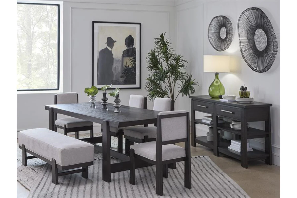 Shelby Trestle Dining Table & 4 Chairs & Bench - Image 35