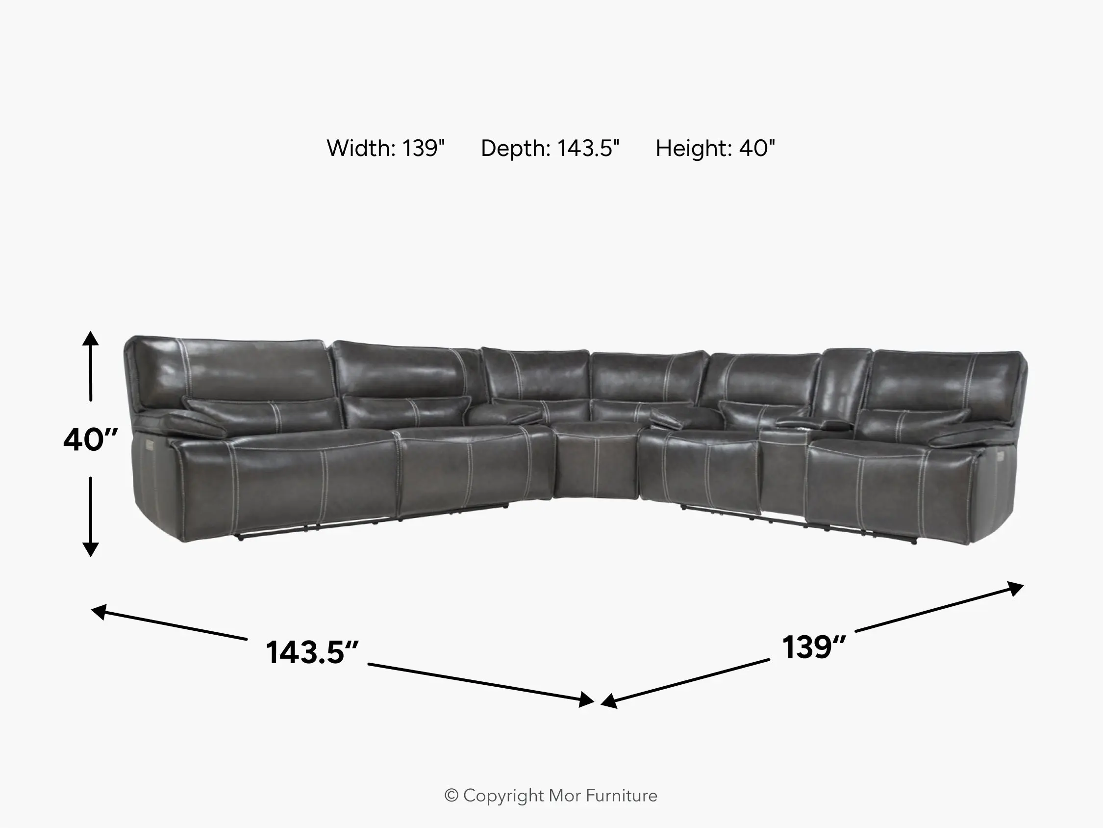 Sofia 3 Piece 3 Power Sectional - Image 8