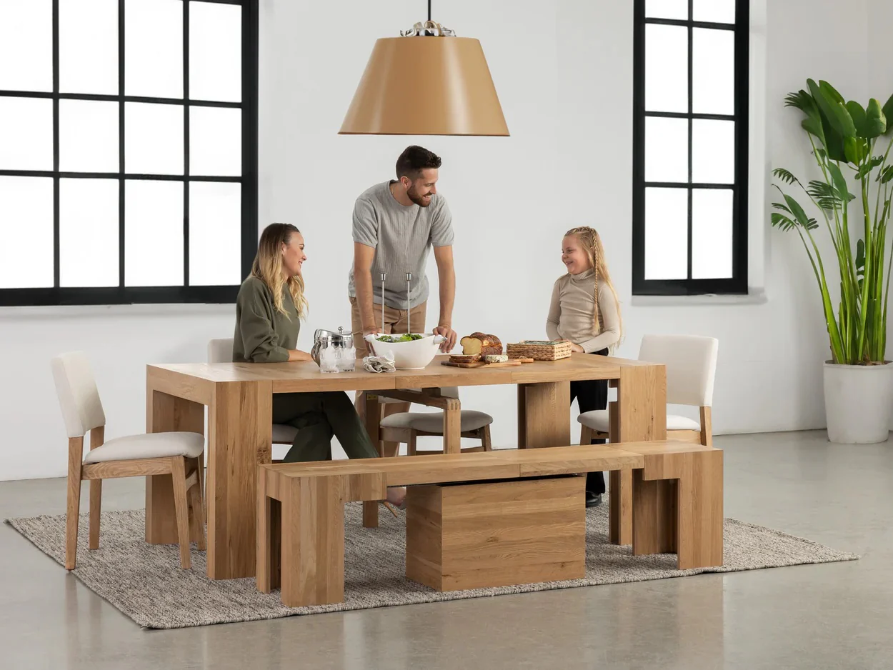 Transformer Dining Table & 4 Stackable Chairs & Bench - Image 9