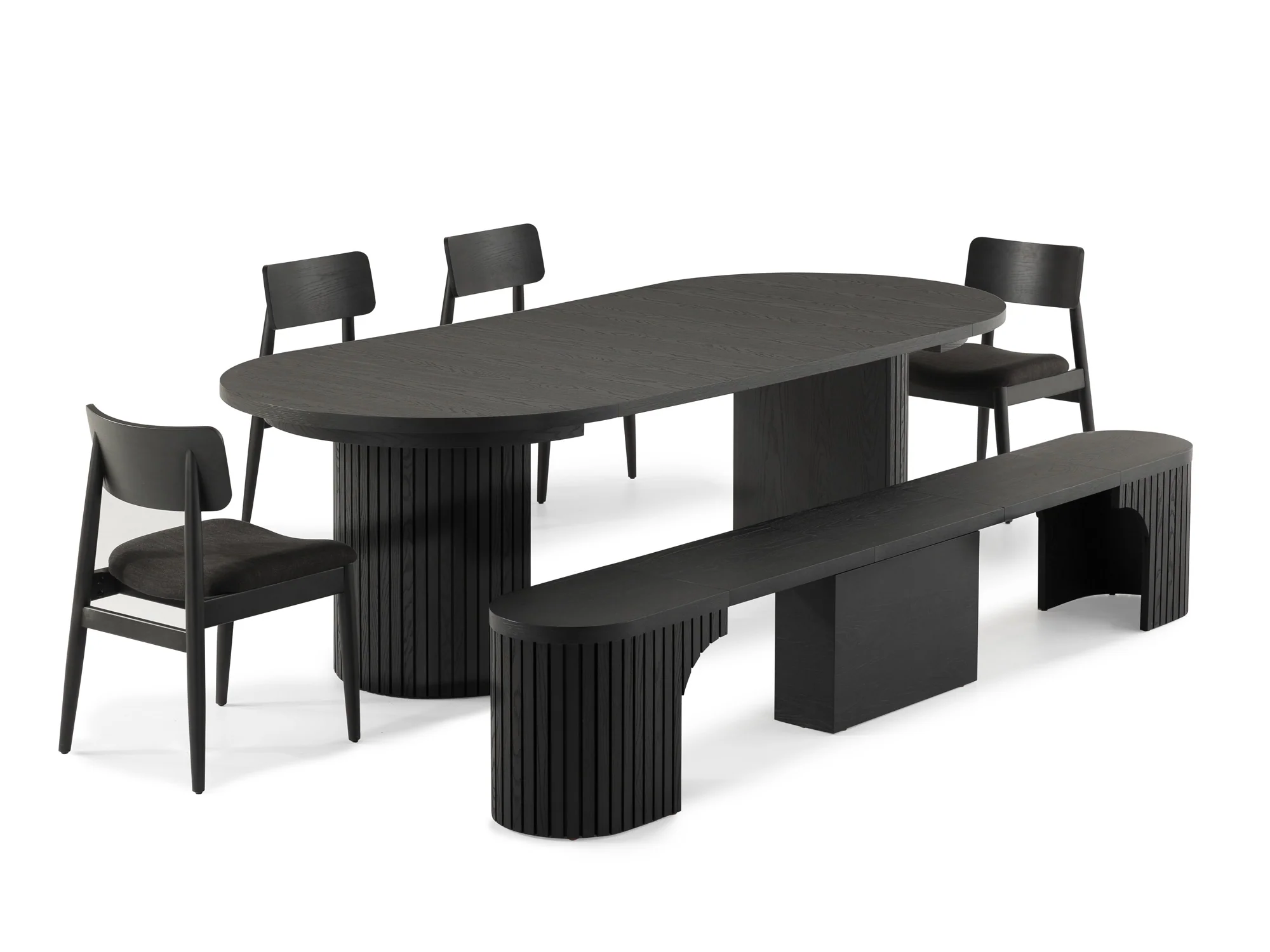 Transformer Round Dining Table & 4 Chairs & Bench - Image 14
