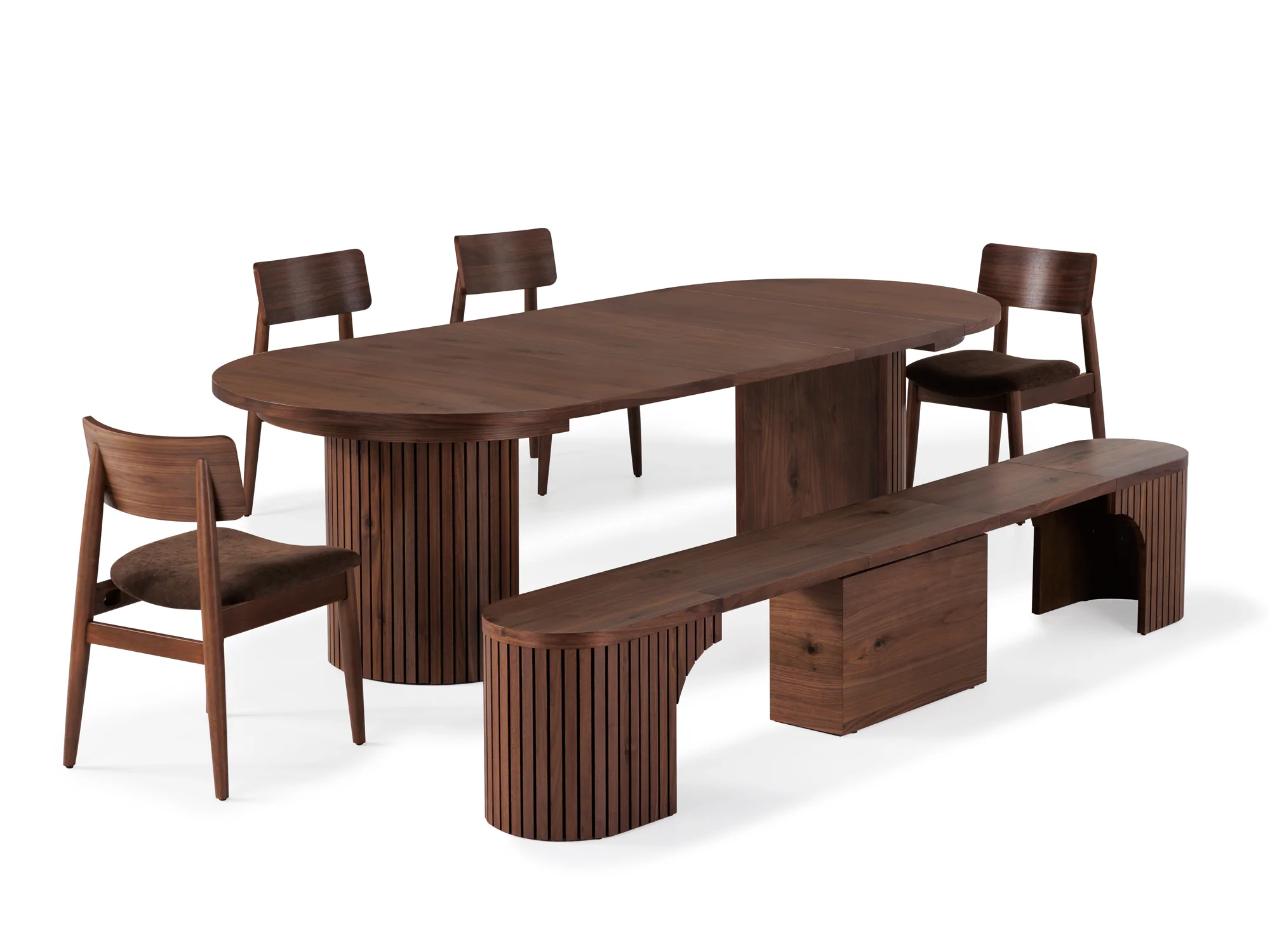 Transformer Round Dining Table & 4 Chairs & Bench - Image 22
