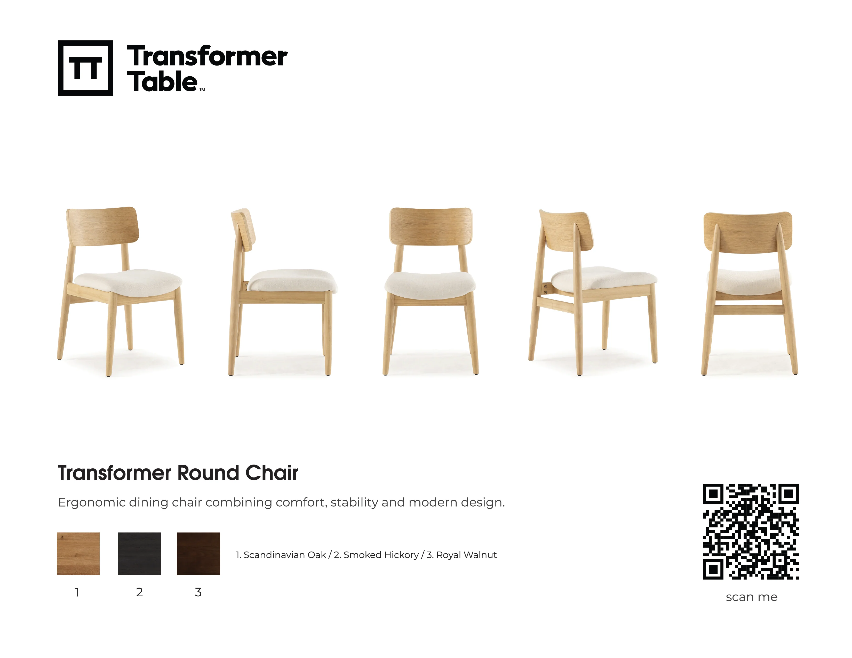 Transformer Round Dining Table & 4 Stackable Chairs - Image 21