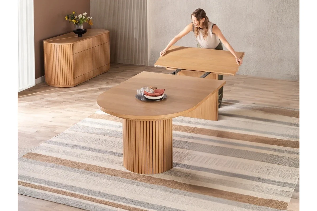 Transformer Round Dining Table & 4 Stackable Chairs - Image 9
