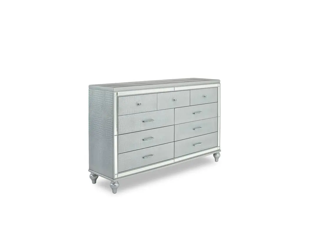 Valentino Panel Bed & Dresser & Mirror & Nightstand - Image 25