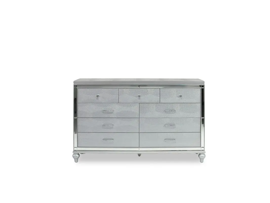 Valentino Panel Bed & Dresser & Mirror & Nightstand - Image 26