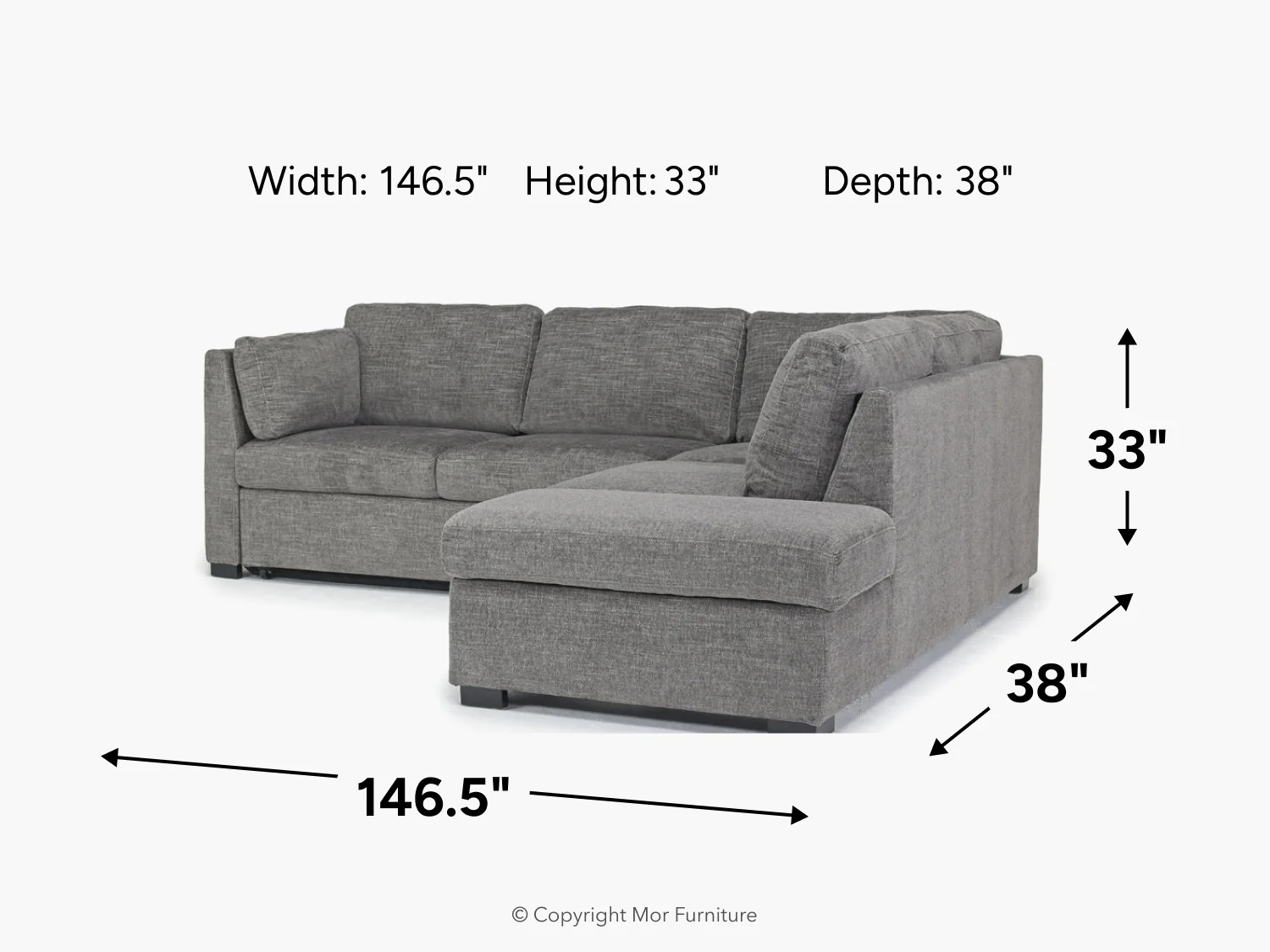 Vivian Full Pullout Sofa Sleeper Tux Chaise - Image 14