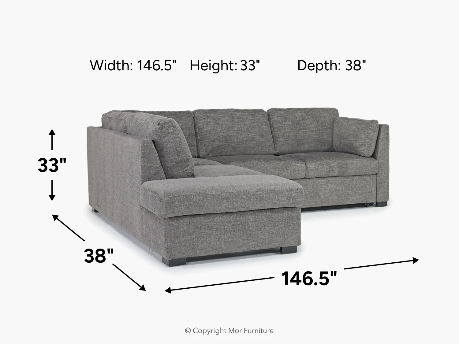 Vivian Full Pullout Sofa Sleeper Tux Chaise - Image 7