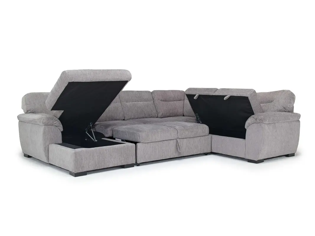 Wanda Full Pullout Tux Chaise Storage Sectional - Image 2