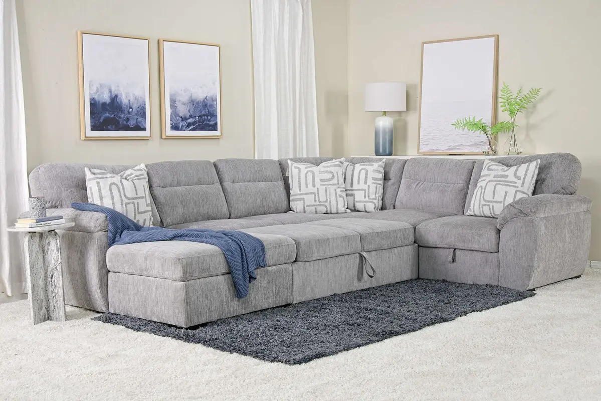 Wanda Full Pullout Tux Chaise Storage Sectional - Image 3