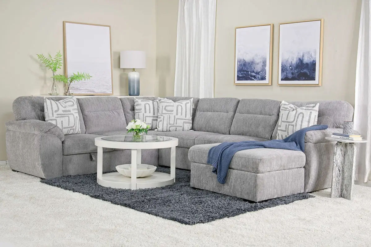 Wanda Full Pullout Tux Chaise Storage Sectional - Image 5