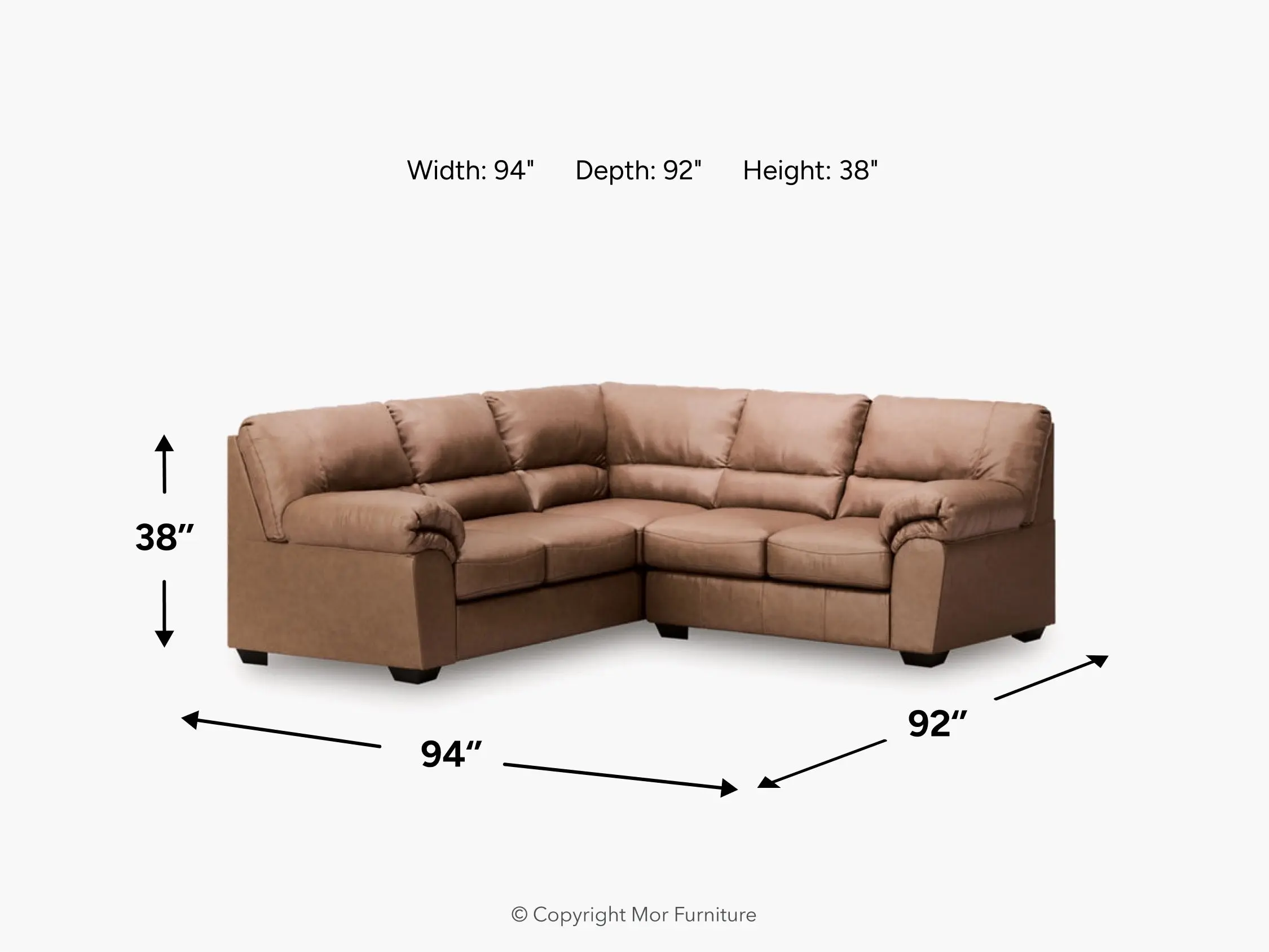 Whitlock Tux Loveseat Sectional - Image 15