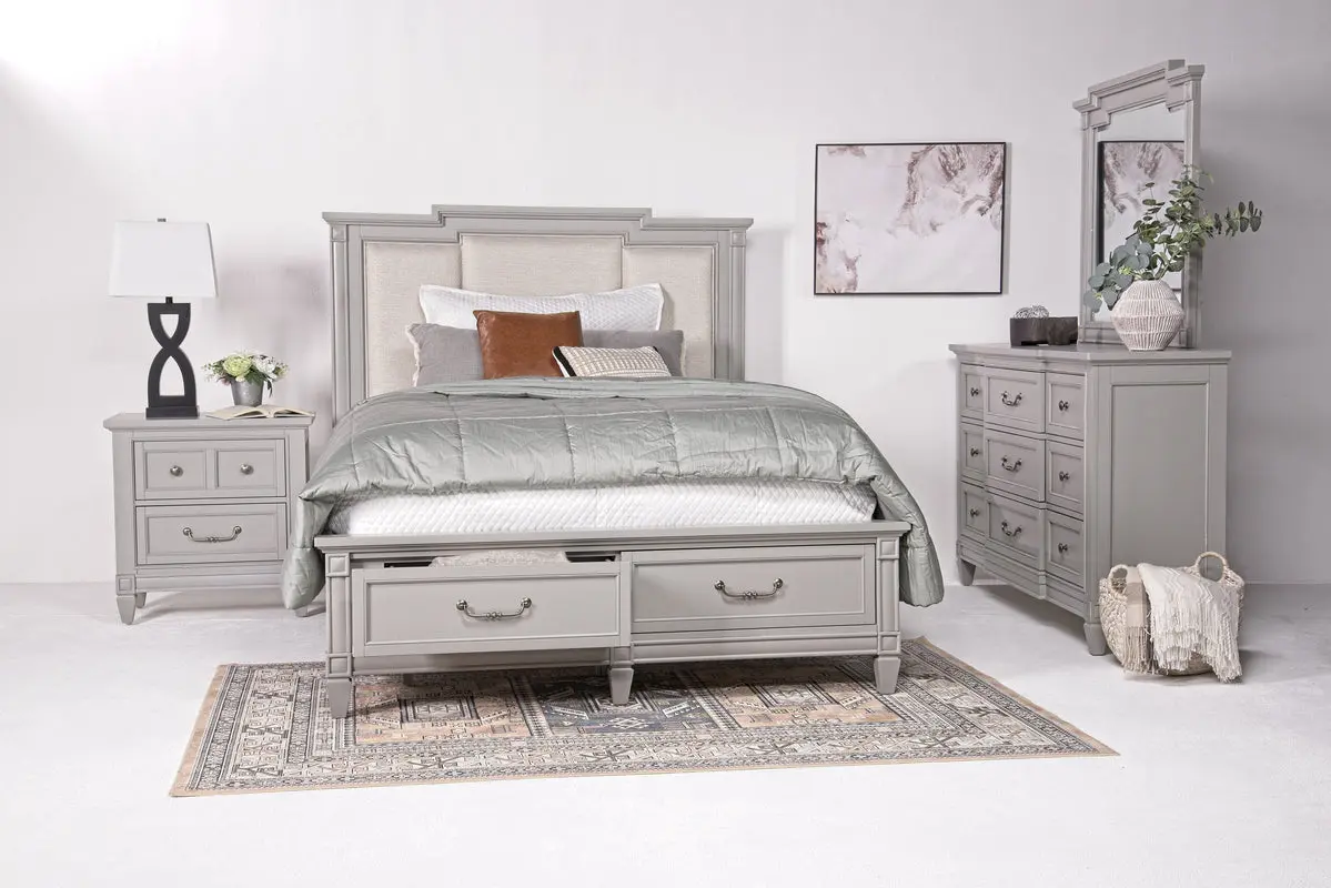Willowbrook Upholstered Panel Bed & Dresser & Mirror & Nightstand - Image 78