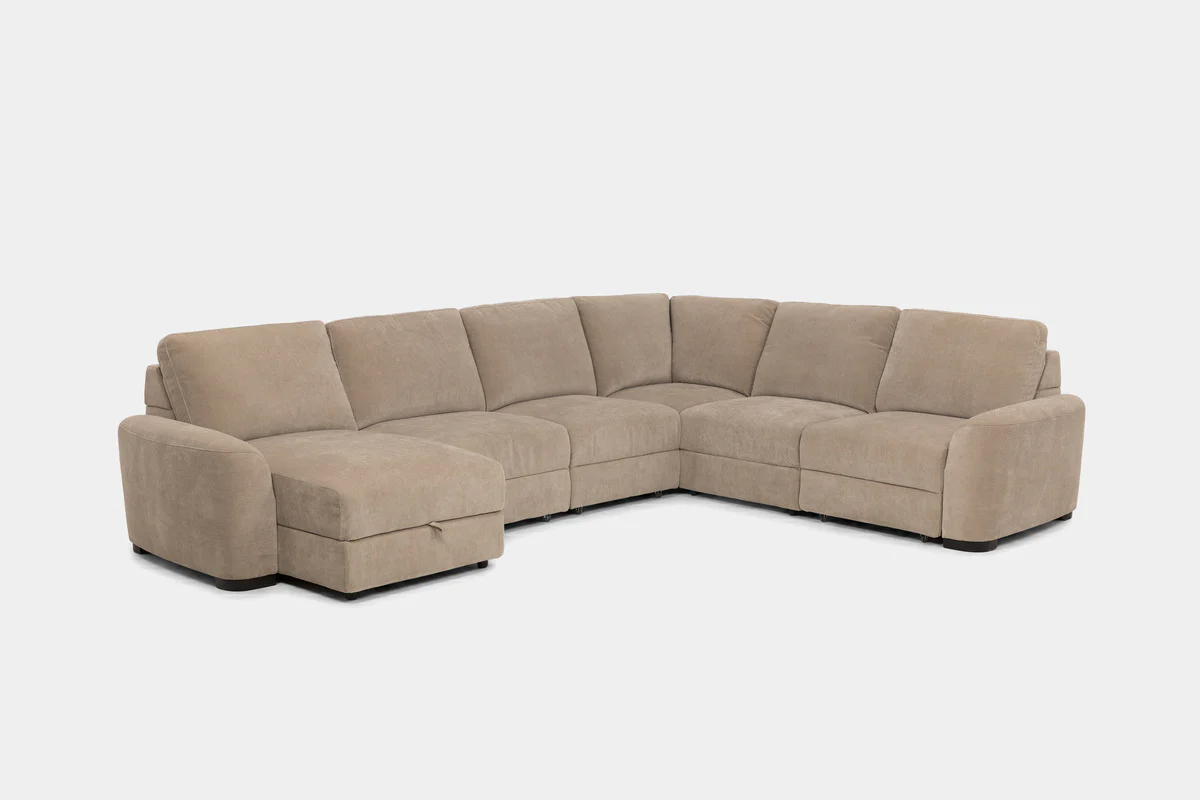 Wynn 6 Piece Power Sliding Sectional With Chaise & Armless Slider