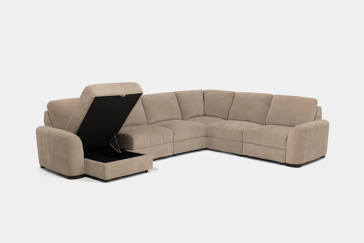 Wynn 6 Piece Power Sliding Sectional With Chaise & Armless Slider - Image 4