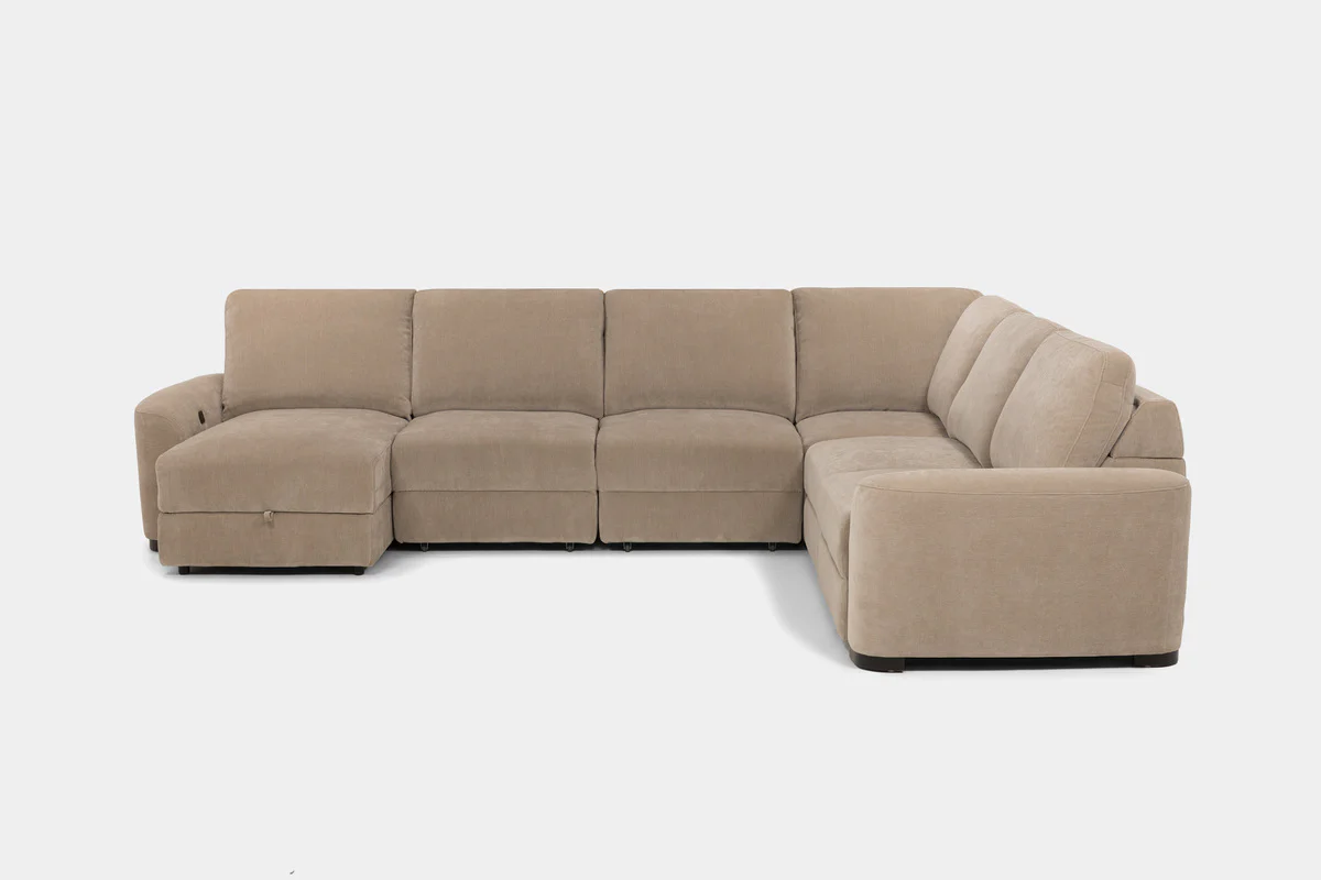 Wynn 6 Piece Power Sliding Sectional With Chaise & Armless Slider - Image 5