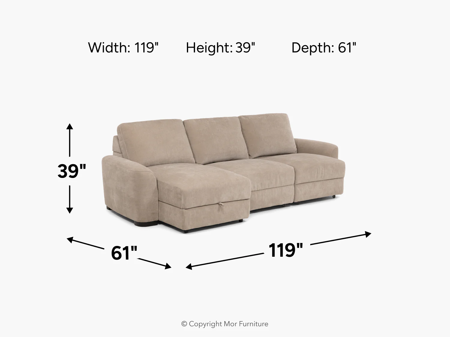 Wynn Power Slider Sofa Chaise - Image 10